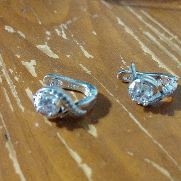 Infinity sapphire silver earrings - Picture 3 of 4